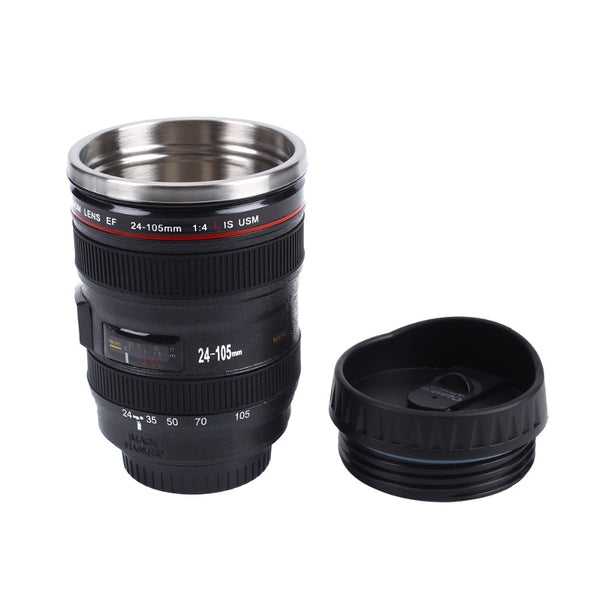 Camera Lens Milk Coffee  Travel Mug